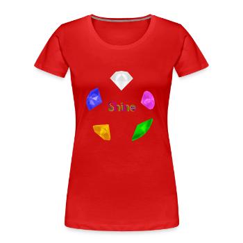 Gemstone Circle, Shine - Women's Premium Organic T-Shirt - red - Front - Mia (176cm)