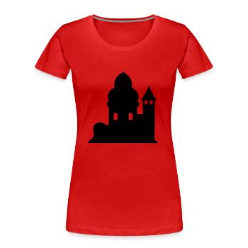 Schloß - Frauen Premium Bio T-Shirt - Rot - Vorne - Mia (176cm)