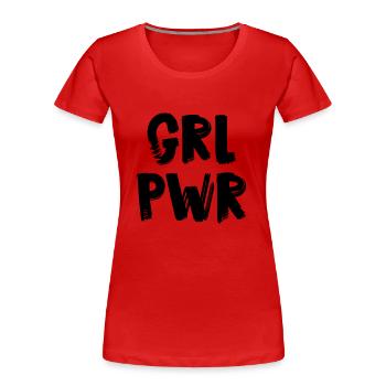 Girl-Power Girl-Power - Frauen Premium Bio T-Shirt - Rot - Vorne - Mia (176cm)