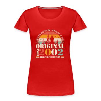 2002: Vintage Legend for the 22nd Anniversary - Women's Premium Organic T-Shirt - red - Front - Mia (176cm)