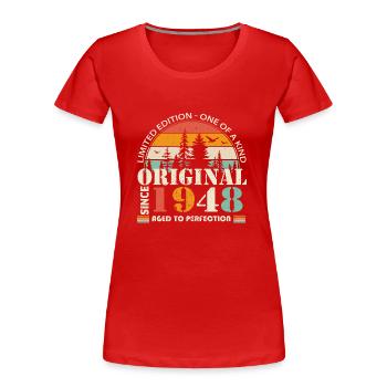 1948: Vintage Legend for the 76th Anniversary - Women's Premium Organic T-Shirt - red - Front - Mia (176cm)