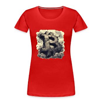Designs crypto, rétro et minimalistes Bitcoin - T-shirt bio Premium Femme - rouge - Devant - Mia (176cm)