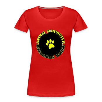 animal supporter - Frauen Premium Bio T-Shirt - Rot - Vorne - Mia (176cm)