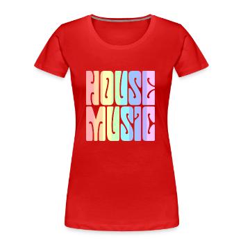 House Music - Pastel Rainbow - Women's Premium Organic T-Shirt - red - Front - Mia (176cm)