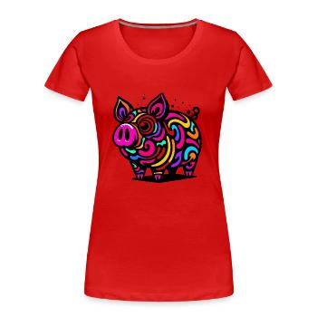 Psychedelic Pig - Frauen Premium Bio T-Shirt - Rot - Vorne - Mia (176cm)