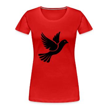 Colombe - T-shirt bio Premium Femme - rouge - Devant - Mia (176cm)