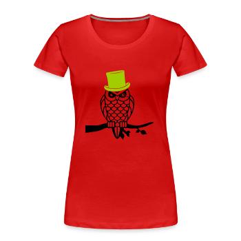 owl sir - Frauen Premium Bio T-Shirt - Rot - Vorne - Mia (176cm)
