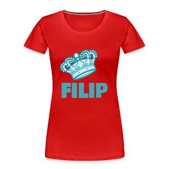 Filip - Frauen Premium Bio T-Shirt - Rot - Vorne - Mia (176cm)