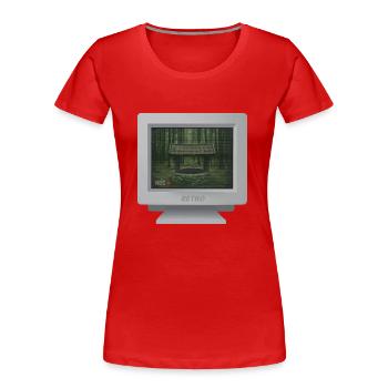 CRT design - Le puit mystérieux... - T-shirt bio Premium Femme - rouge - Devant - Mia (176cm)