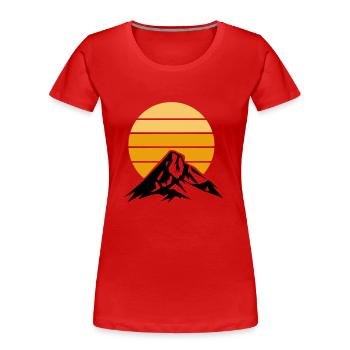 Monts de Berge - T-shirt bio Premium Femme - rouge - Devant - Mia (176cm)