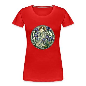 Iris-Göttin - Frauen Premium Bio T-Shirt - Rot - Vorne - Mia (176cm)