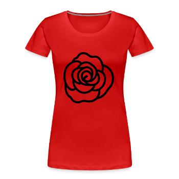 Fleur rose - T-shirt bio Premium Femme - rouge - Devant - Mia (176cm)