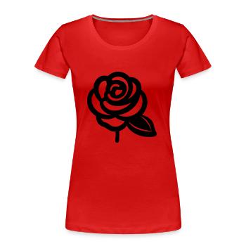 Fleur rose - T-shirt bio Premium Femme - rouge - Devant - Mia (176cm)