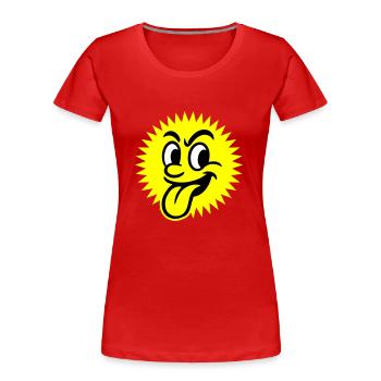 Soleil Été Visage - T-shirt bio Premium Femme - rouge - Devant - Mia (176cm)