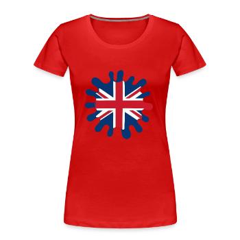 england fahne klecks - Frauen Premium Bio T-Shirt - Rot - Vorne - Mia (176cm)