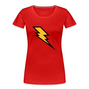 Lightning - Women's Premium Organic T-Shirt - red - Front - Mia (176cm)