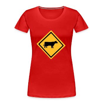 Cattle Sign - Women's Premium Organic T-Shirt - red - Front - Mia (176cm)