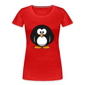 penguin159 - T-shirt bio Premium Femme - rouge - Devant - Mia (176cm)