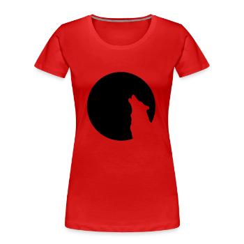 einsamer Wolf - Frauen Premium Bio T-Shirt - Rot - Vorne - Mia (176cm)