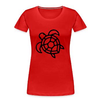 Schildkröte Outlines - Frauen Premium Bio T-Shirt - Rot - Vorne - Mia (176cm)