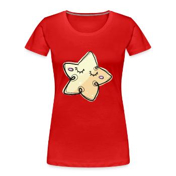 STERNCHEN - Frauen Premium Bio T-Shirt - Rot - Vorne - Mia (176cm)