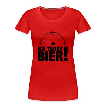 ich_tanke_bier__f2 - Frauen Premium Bio T-Shirt - Rot - Vorne - Mia (176cm)