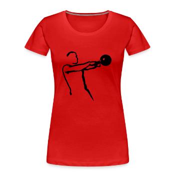 Kettlebell Swing groß - Frauen Premium Bio T-Shirt - Rot - Vorne - Mia (176cm)