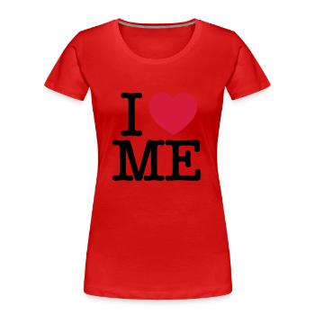 I love me - T-shirt bio Premium Femme - rouge - Devant - Mia (176cm)