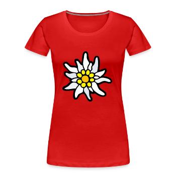 edelweiß - Frauen Premium Bio T-Shirt - Rot - Vorne - Mia (176cm)