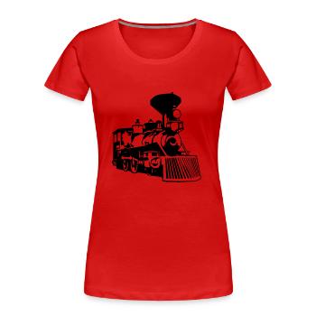 Dampflokomotive - Frauen Premium Bio T-Shirt - Rot - Vorne - Mia (176cm)