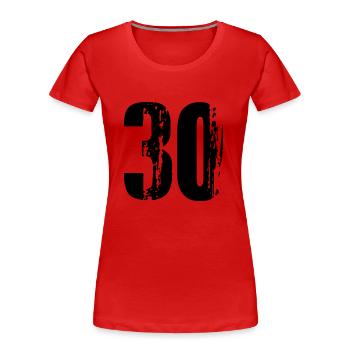 30 - Nummer - Frauen Premium Bio T-Shirt - Rot - Vorne - Mia (176cm)
