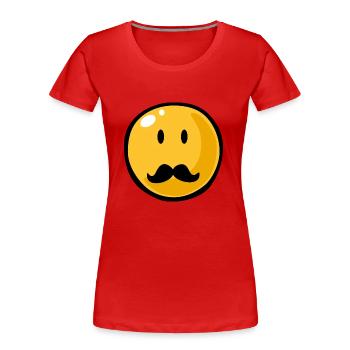Smiley Mustache - T-shirt bio Premium Femme - rouge - Devant - Mia (176cm)