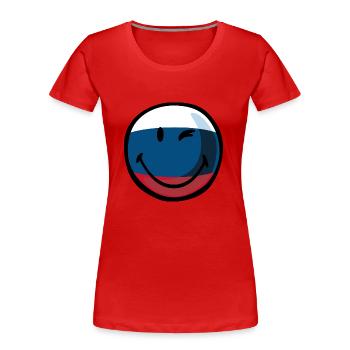 Smiley Russia - Frauen Premium Bio T-Shirt - Rot - Vorne - Mia (176cm)