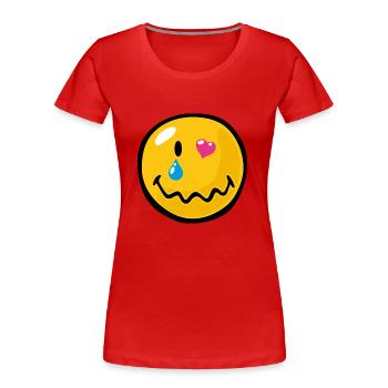Smiley Love Sentimentality - T-shirt bio Premium Femme - rouge - Devant - Mia (176cm)