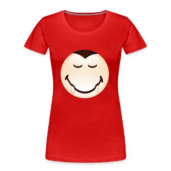 Smiley Halloween Dracula - Women's Premium Organic T-Shirt - red - Front - Mia (176cm)