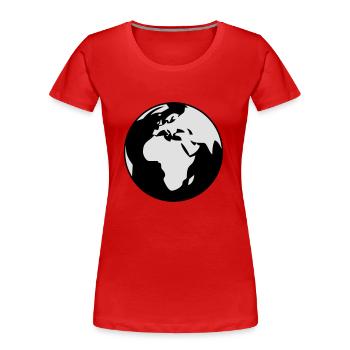 Simple globe showing Africa, Asia and Europe in - T-shirt bio Premium Femme - rouge - Devant - Mia (176cm)
