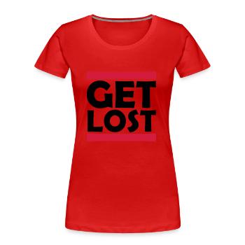 Strip Se perdre - T-shirt bio Premium Femme - rouge - Devant - Mia (176cm)