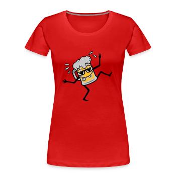 Dancing Cool Party Bière - T-shirt bio Premium Femme - rouge - Devant - Mia (176cm)