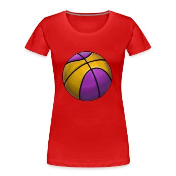 Basketball Gold Purple Ball Sticker Sport - Women's Premium Organic T-Shirt - red - Front - Mia (176cm)