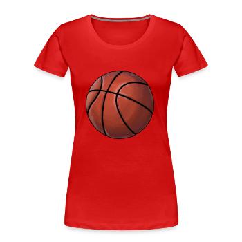 Basketball Liebhaber Basketbälle Sticker - Frauen Premium Bio T-Shirt - Rot - Vorne - Mia (176cm)