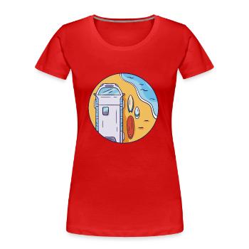 Sommerurlaub Meer Surfen Reisen Sommerurlaub Meer - Frauen Premium Bio T-Shirt - Rot - Vorne - Mia (176cm)