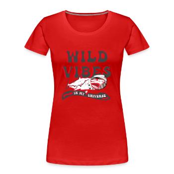 Pêche sauvage - Requin - T-shirt bio Premium Femme - rouge - Devant - Mia (176cm)
