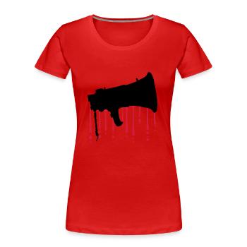 Bluttropfen Megafon Propaganda Lautsprecher - Frauen Premium Bio T-Shirt - Rot - Vorne - Mia (176cm)