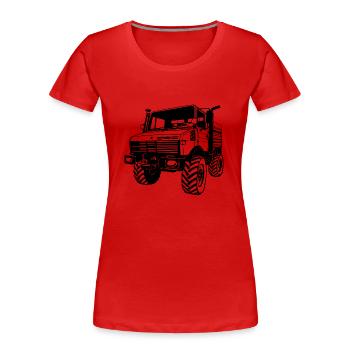 Unimog - Oldtimer - Offroad - Dispositif moteur universel - T-shirt bio Premium Femme - rouge - Devant - Mia (176cm)