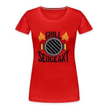 BBQ Grill Sergeant Grillparty - Frauen Premium Bio T-Shirt - Rot - Vorne - Mia (176cm)