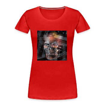 Rock n Roll - Frauen Premium Bio T-Shirt - Rot - Vorne - Mia (176cm)