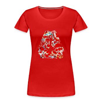 ancre e 251 - T-shirt bio Premium Femme - rouge - Devant - Mia (176cm)