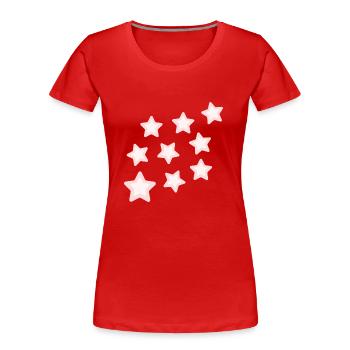 Rosa Sternchen - Frauen Premium Bio T-Shirt - Rot - Vorne - Mia (176cm)
