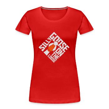 goose on the loose - Frauen Premium Bio T-Shirt - Rot - Vorne - Mia (176cm)