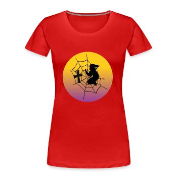 Hexenstunde - Halloween - Frauen Premium Bio T-Shirt - Rot - Vorne - Mia (176cm)